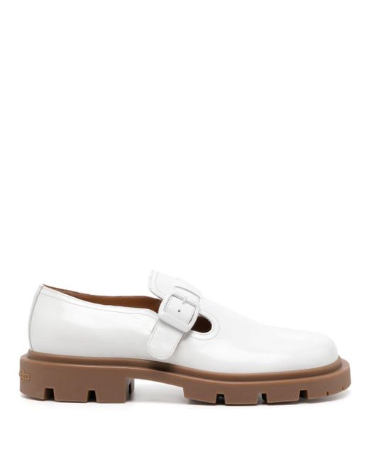 Maison Margiela White Ivy Leather Monk Loafers for men