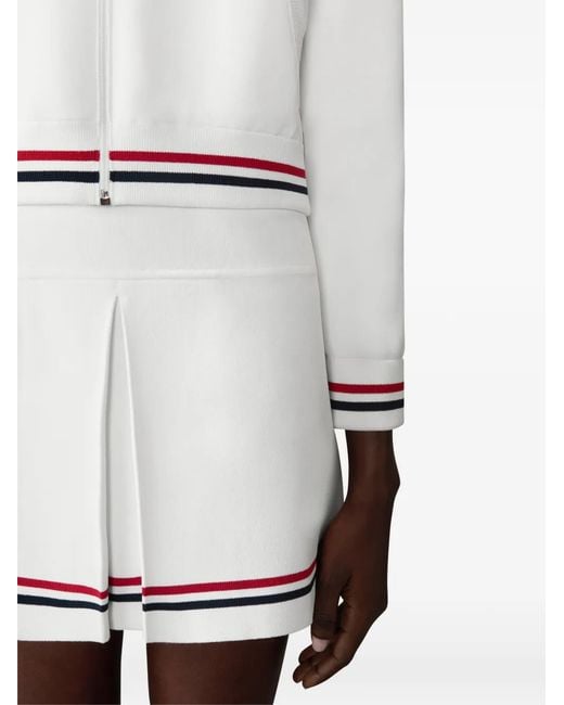 Thom Browne White Veste Bomber À Bords Rayés