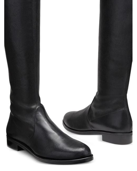 Stuart Weitzman Black 40Mm Lowland Almond-Toe Over-The-Knee Boots