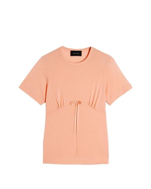 Simone Rocha Pink Gathered Bust Bow T-Shirt
