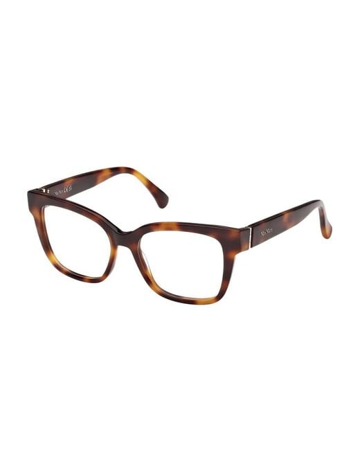 Max Mara Brown Tortoiseshell Square-Frames Glasses