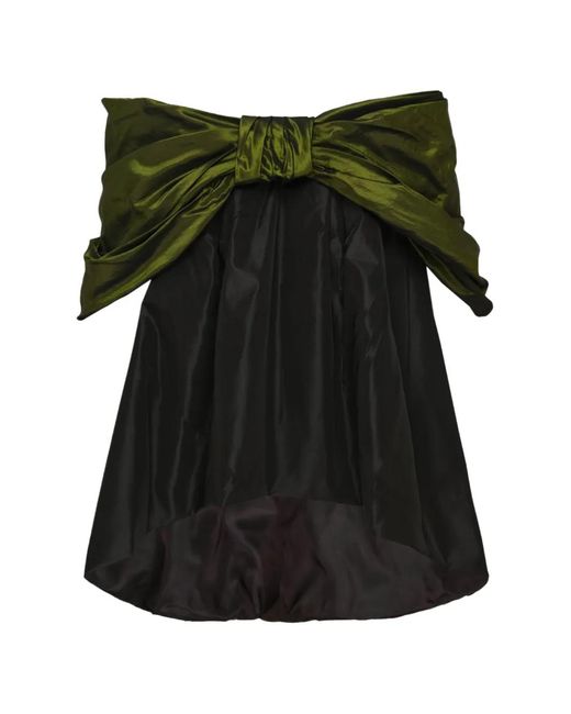 Simone Rocha Black Gathered Bow Top