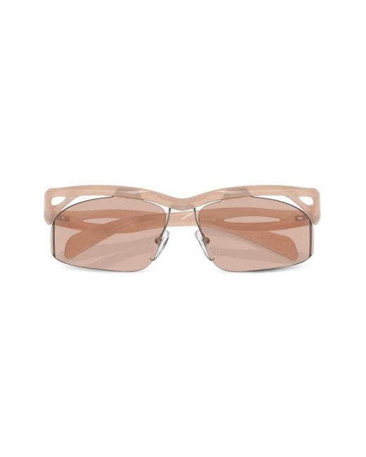 Prada Pink Prada Pr A25S Geometric Frame Sunglasses