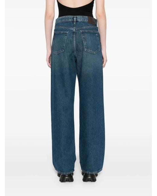 Rag & Bone Blue Shea High-Wise Straight-Leg Jeans