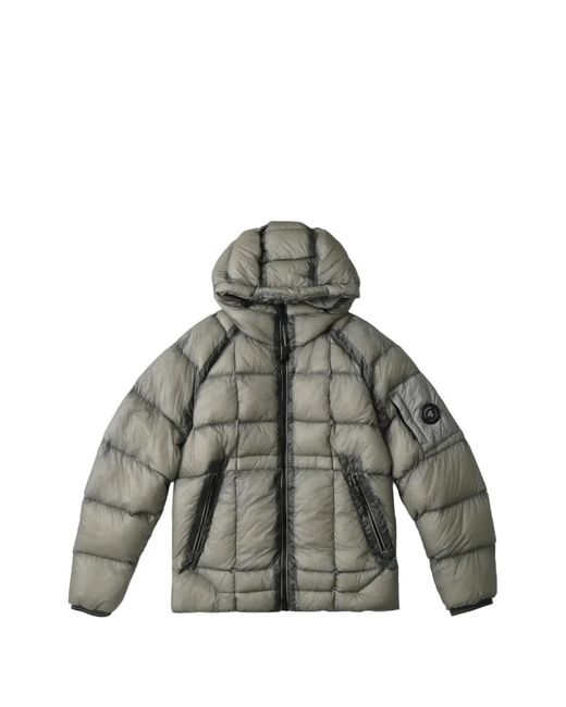 C P Company Gray D.D. Shell Hooded Puffer Jacket for men