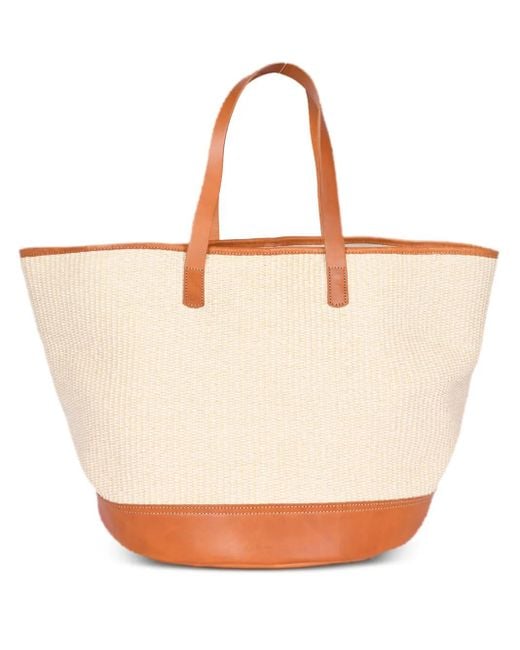 Frette Natural Panelled Beach Bag