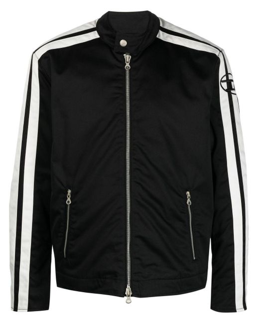 DIESEL J-beck Embroidered-logo Biker Jacket in Black for Men | Lyst