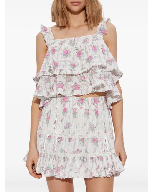 LoveShackFancy White Novalee Top