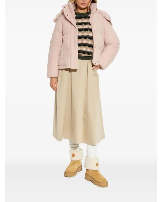 Moncler Pink Virieu Bouclé Padded Jacket