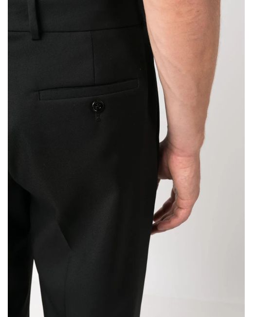 McQueen Black Straight-Leg Wool Trousers for men