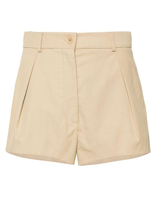 Sportmax Natural Canditi Tailored Mini Shorts