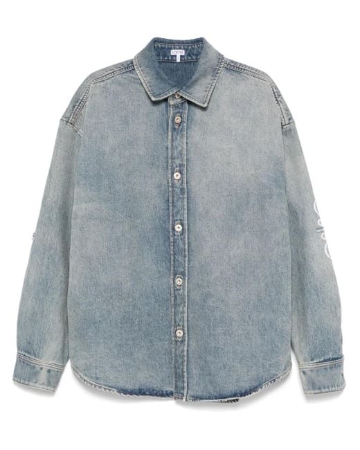 Loewe Blue Anagram Denim Overshirt for men