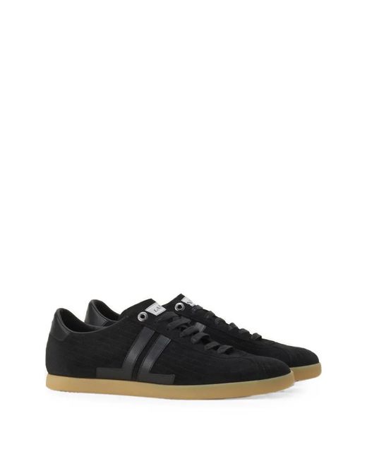 Lanvin Black Low-Profile Sneakers With Textured Detailing for men