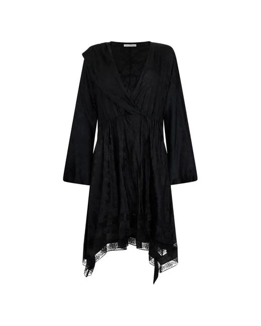 Philosophy Di Lorenzo Serafini Black V-Neck Floral Midi Dress