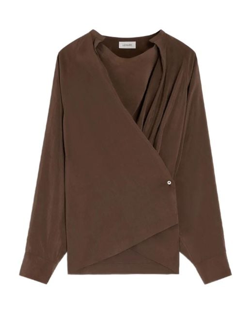 Lemaire Brown Twisted Pleat Blouse