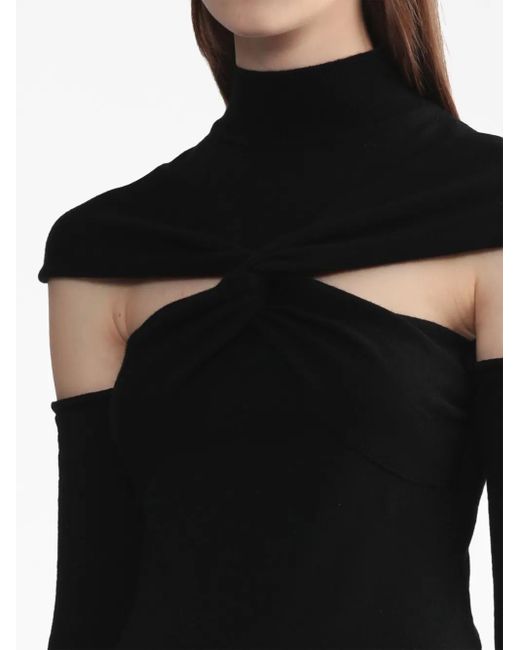 Coperni Black Cut-Out Twisted Wool Minidress
