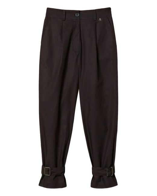 Twinset Black Buckle-Detail Trousers
