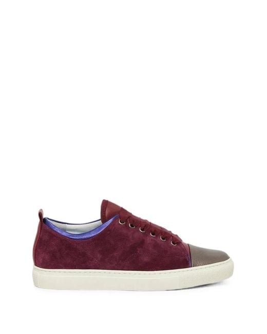 Lanvin Purple Cap-Toe Low-Top Sneakers