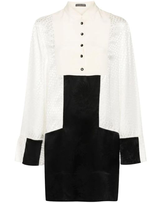 McQueen White Jacquard Mini Dress