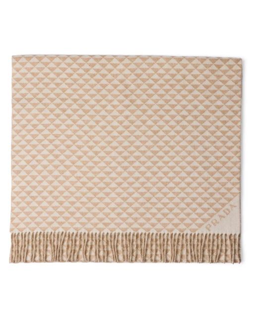 Prada Natural Symbole Wool-Cashmere Stole
