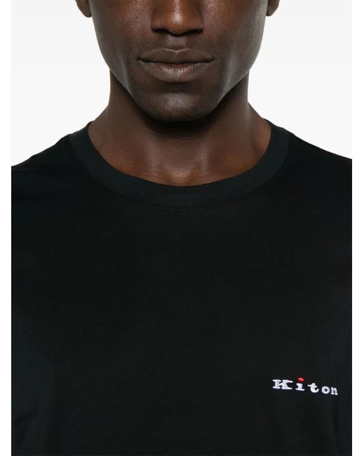 メンズ Kiton ロゴ Tシャツ Black
