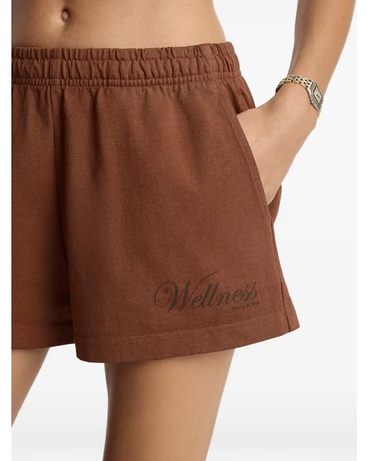 Sporty & Rich Brown Soho Disco Elasticated Waist Shorts