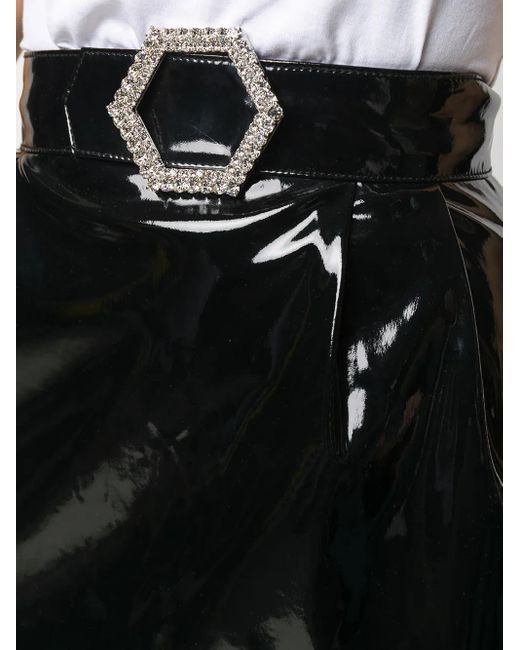Philipp Plein Black Patent Mini Skirt