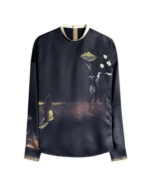 Lemaire Blue Printed Blouse