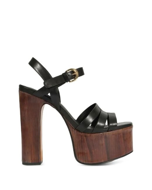 SCHUTZ SHOES Black Sandales Wood À Plateforme