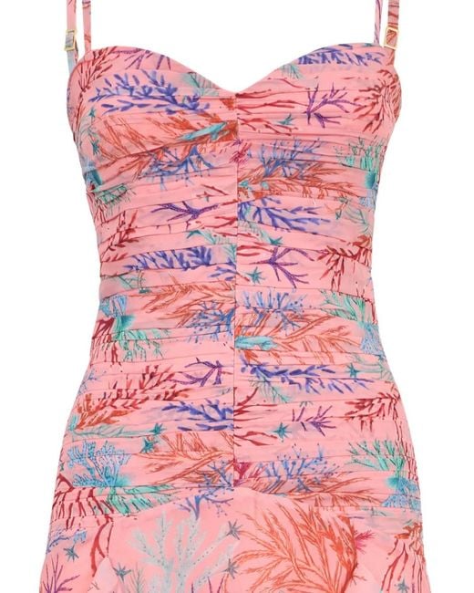 PATBO Pink Ruffled Seaweed Gown Dress