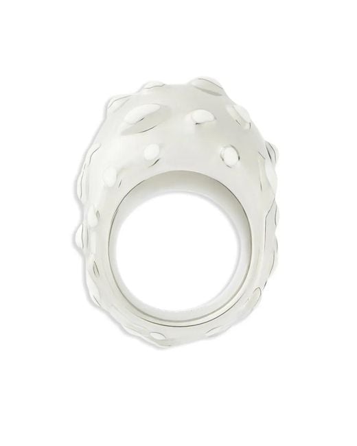 Courreges White Infinity Flecked Ring