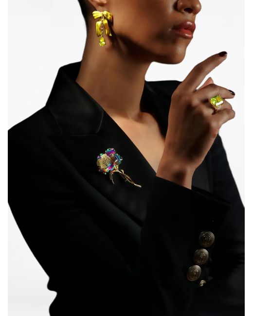 Anabela Chan Yellow 14K Bardot Bow Diamond And Quartz Earrings