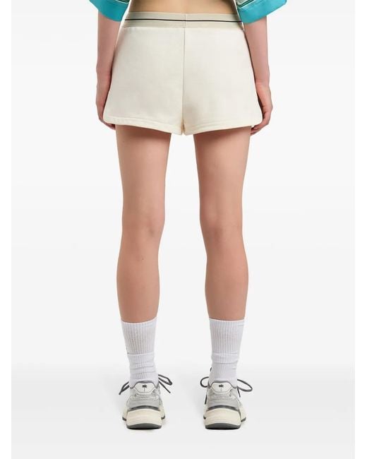 Palm Angels Natural Oval-Palm Shorts