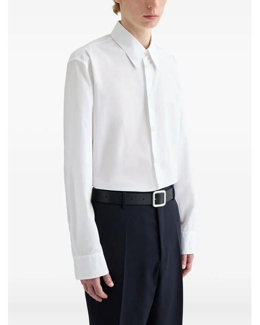 Jil Sander White Cotton Poplin Shirt for men