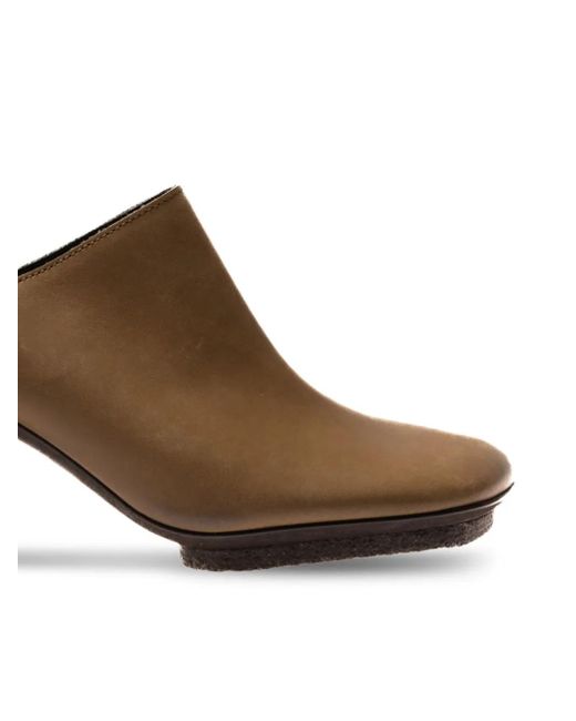 Uma Wang Brown Mid-Heel Leather Mules