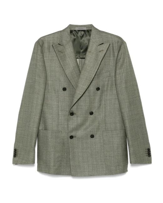 Corneliani Green Double-Breasted Blazer for men
