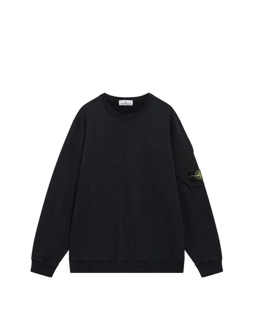 Stone Island Black Compass-Patch Sweater for men