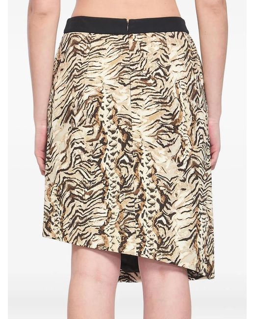 Emanuel Ungaro Black Animalier-Print Skirt