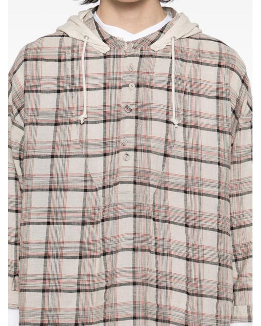 Undercover White Checked Hoodie for men