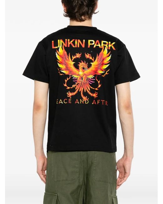 PEACE AND AFTER Black Phoenix Graphic T-Shirt for men