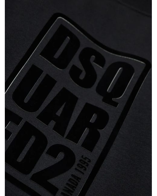 DSquared² Black Logo-Print T-Shirt for men