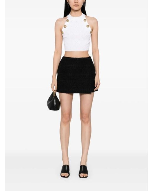 Elie Saab Black Macramé Shorts