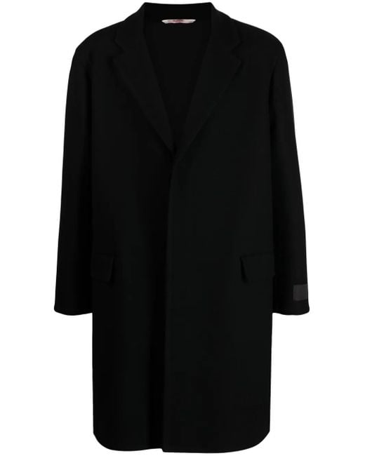 Valentino Garavani Black Single-Breasted Wool-Blend Coat for men