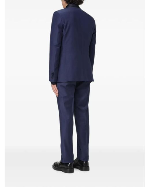 Colamarino Blue Shawl-Lapel Three-Piece Suit for men