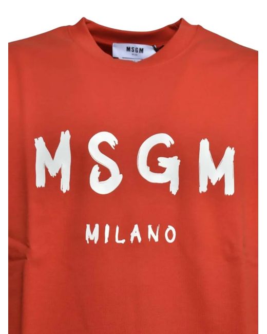 MSGM Red Crew-Neck Sweatshirt for men