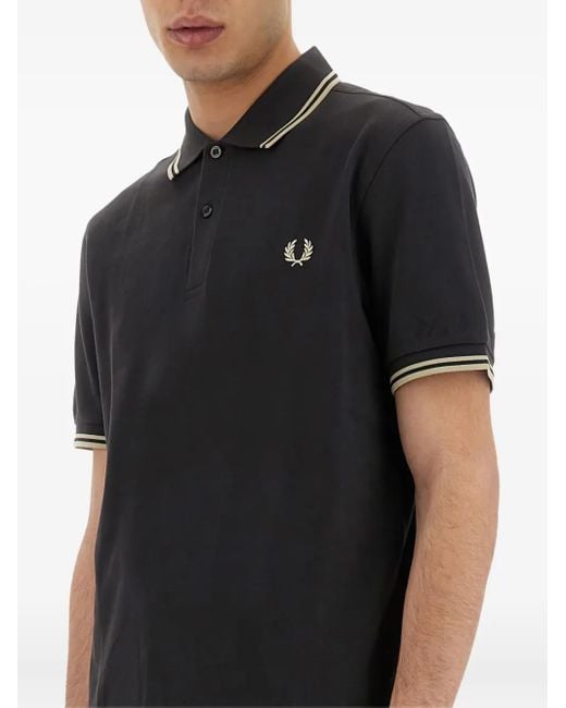 Fred Perry Poloshirt mit gestreiftem Detail in Black für Herren