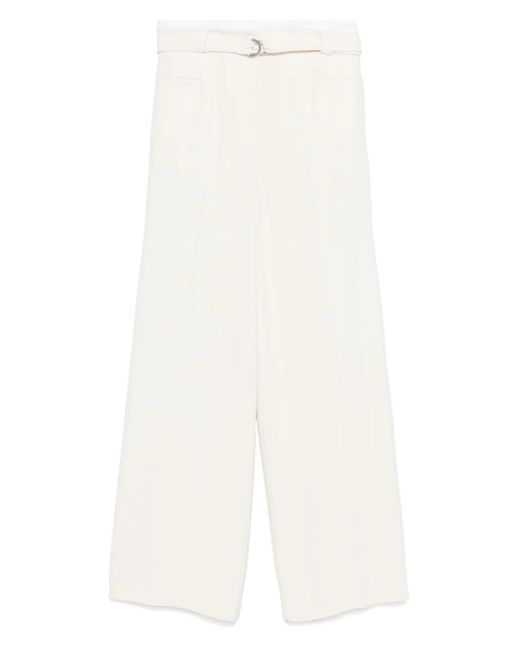 Liviana Conti White Straight-Leg Trousers