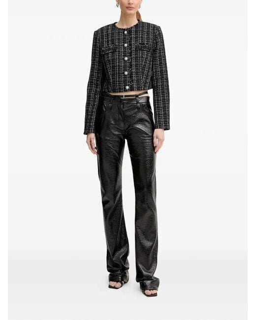 Guess Black Pearl-Button Tweed Jacket