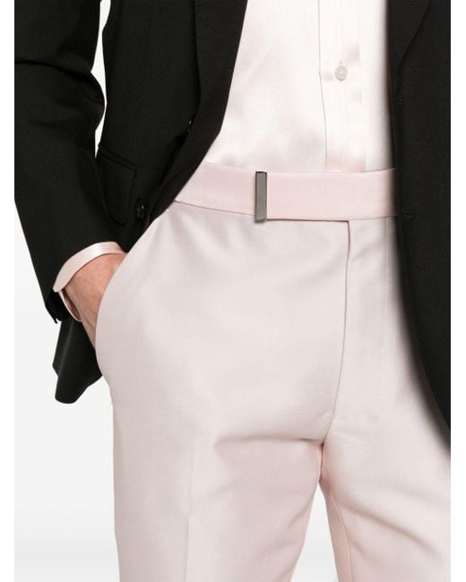 Tom Ford Pink Pressed-Crease Trousers for men