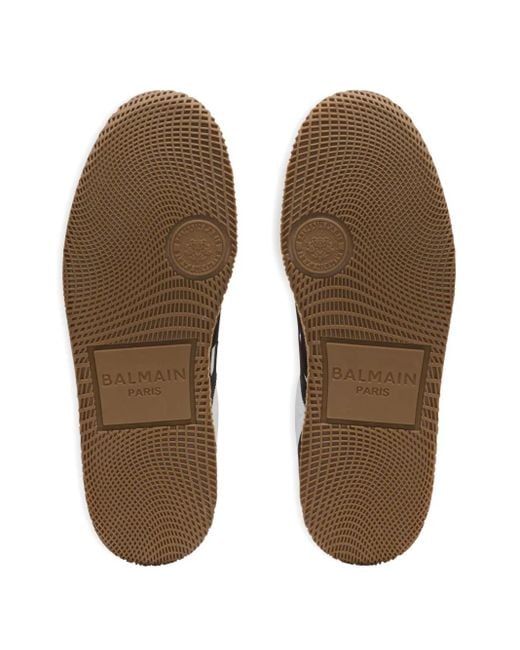 Balmain Black Swan Sneakers Mit Logo Aus Wildleder